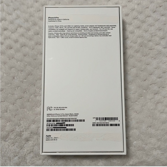EMPTY BOX for iPhone 14 Pro, Space Black, 256GB Model A2650 - Picture 2 of 10